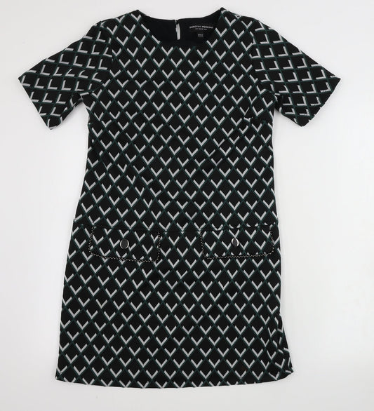 Dorothy Perkins  Womens Black Geometric  Bodycon  Size 8