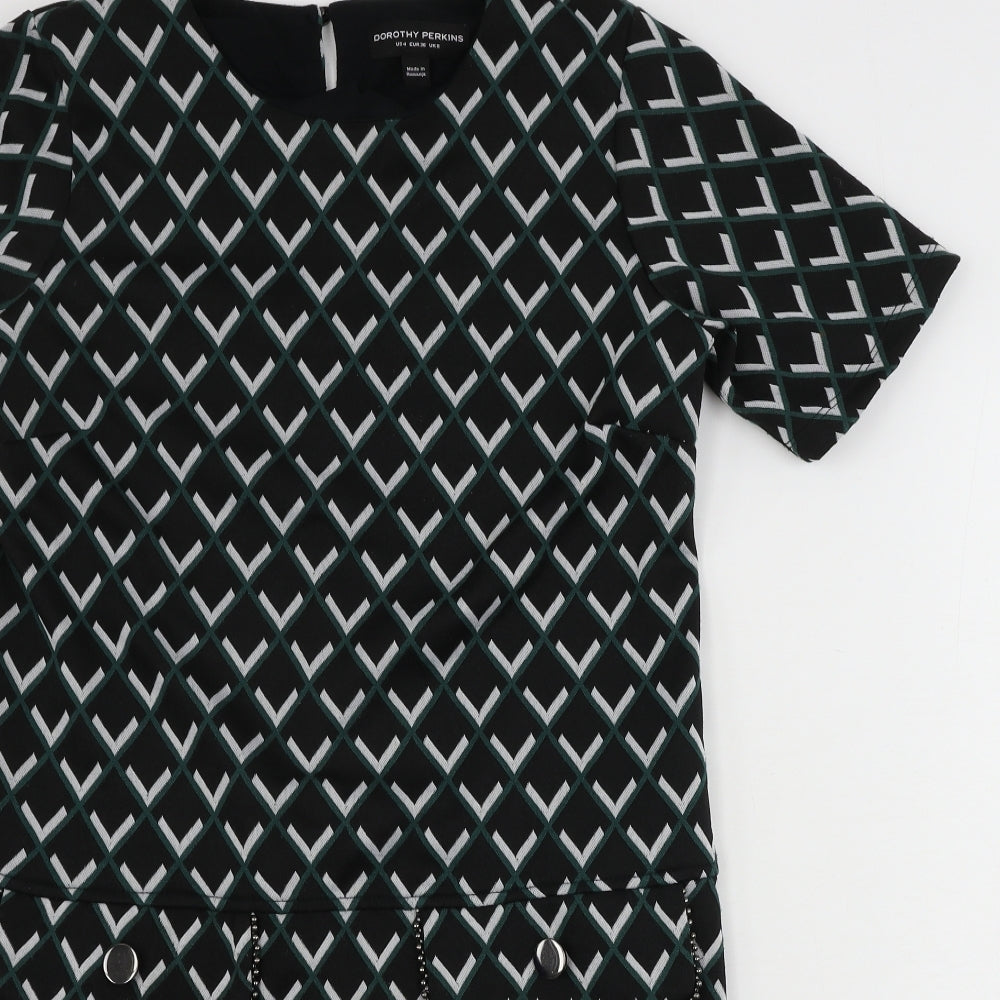 Dorothy Perkins  Womens Black Geometric  Bodycon  Size 8