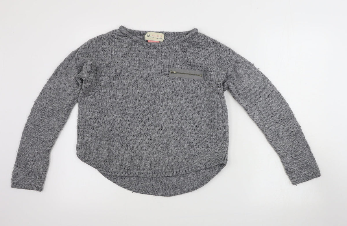 Additional front view of BSK women’s grey jumper, size S