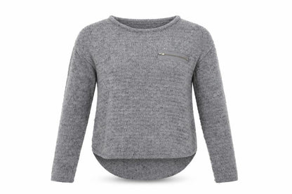 Front view of BSK women’s grey jumper, size S