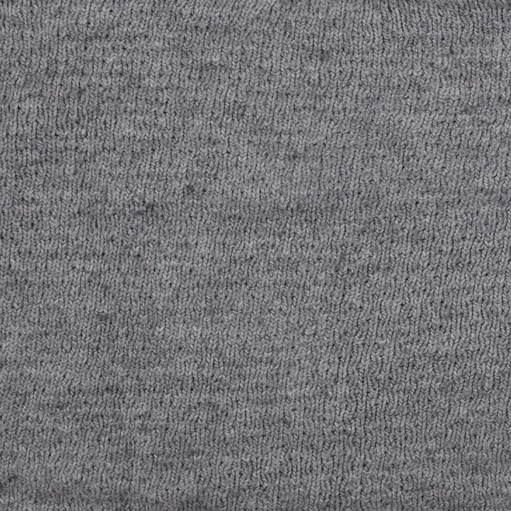 Brand and care label for BSK women’s grey jumper, size S