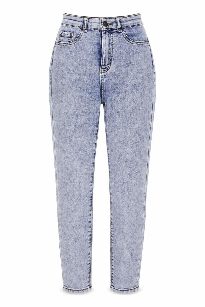 Front view of Pull&Bear women’s blue skinny jeans, size UK 24, in, 23-inch leg