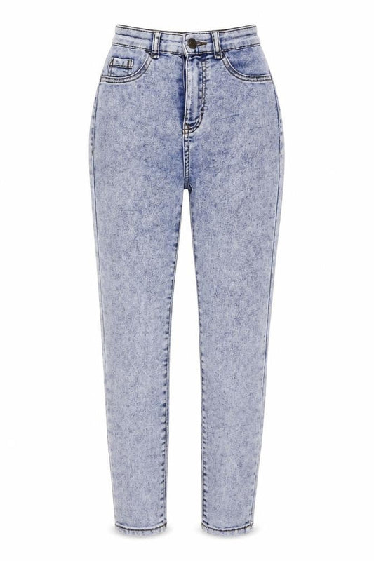 Front view of Pull&Bear women’s blue skinny jeans, size UK 24, in, 23-inch leg
