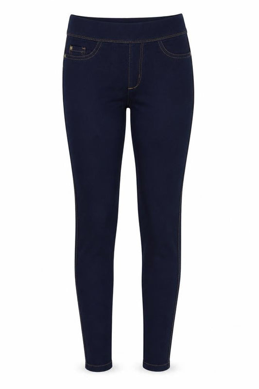 Front view of denim co women’s blue jegging jeans, size UK 6, 24-inch leg