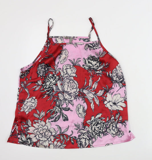 Womens UK Size 10 ASOS Red Cropped T-Shirt