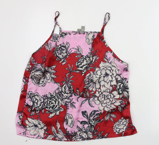 Womens UK Size 10 ASOS Red Cropped T-Shirt