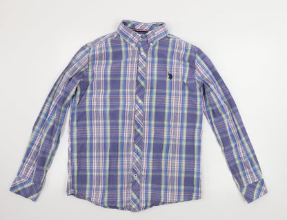 US Polo Assn.  Mens Blue Check   Button-Up Size M