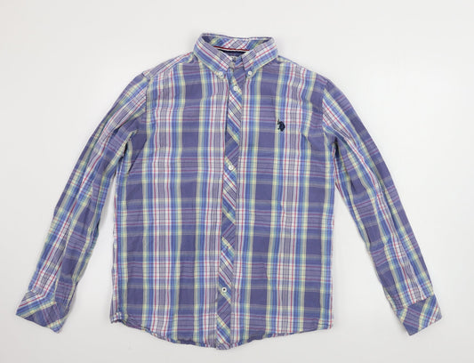 US Polo Assn.  Mens Blue Check   Button-Up Size M