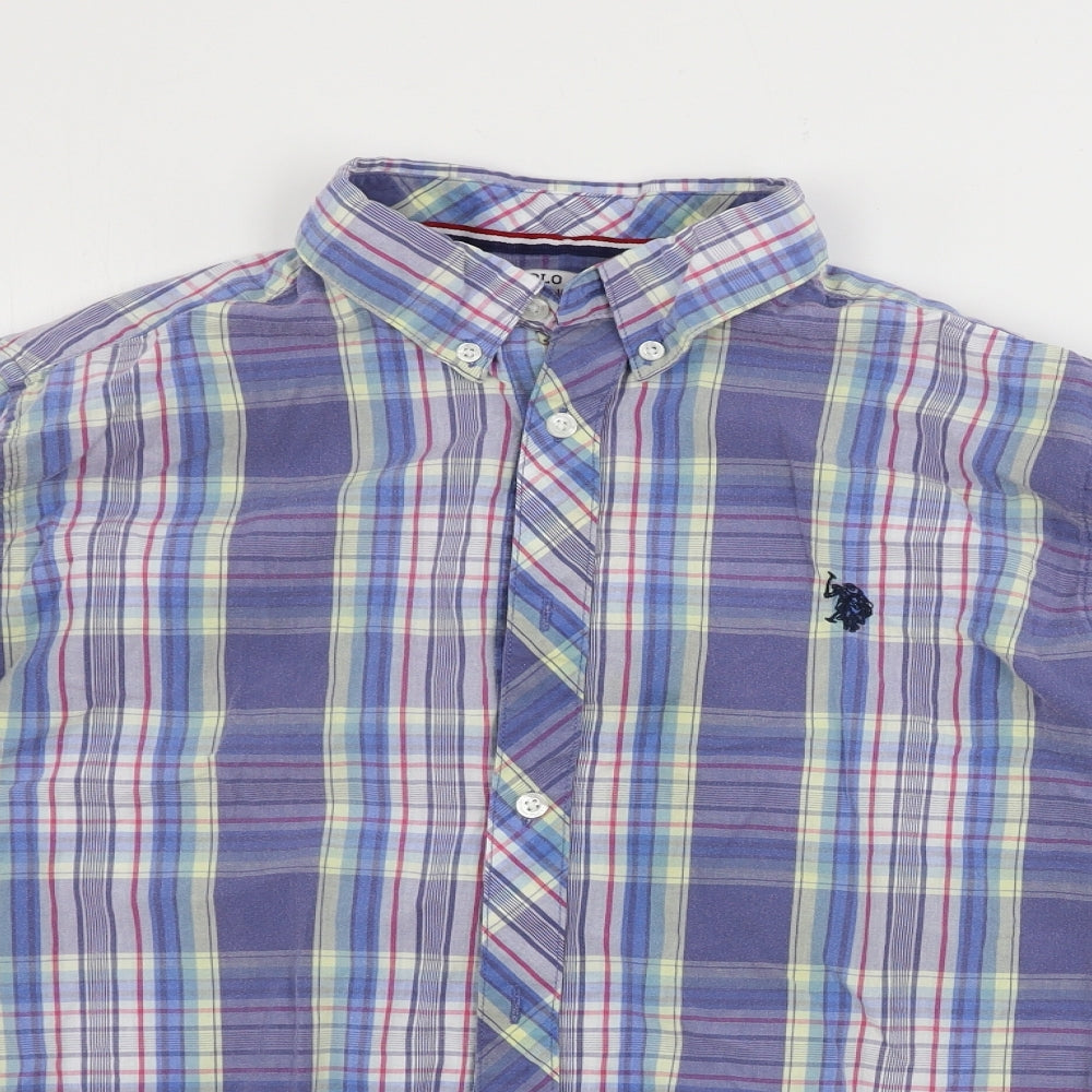 US Polo Assn.  Mens Blue Check   Button-Up Size M