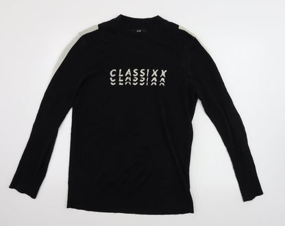 Womens UK Size M H&M Black Pullover Jumper