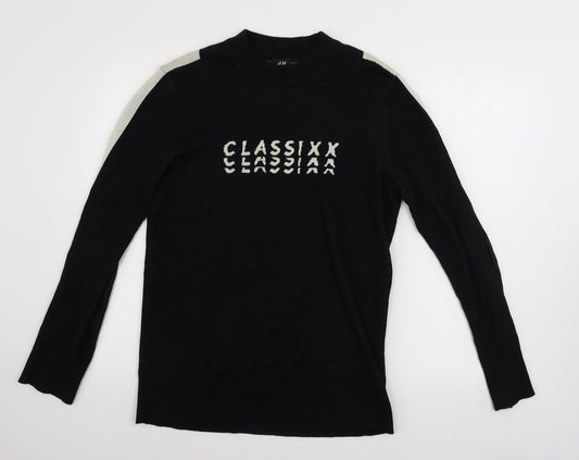 Womens UK Size M H&M Black Pullover Jumper