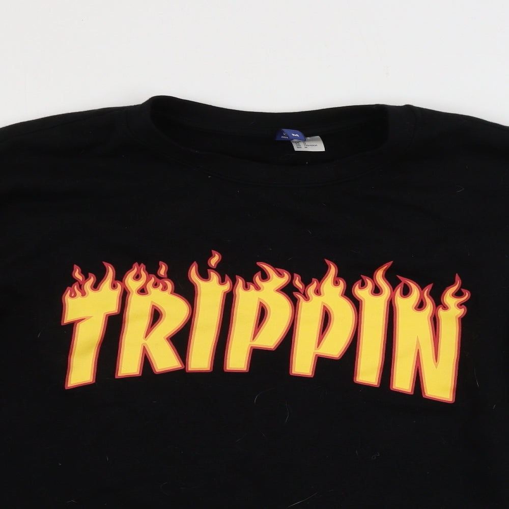 H&M  Mens Black   Pullover Jumper Size M