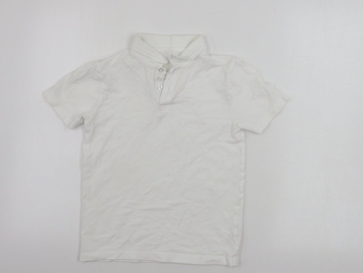 Additional front view of Nutmeg boys’ white basic polo, size 9-10, years