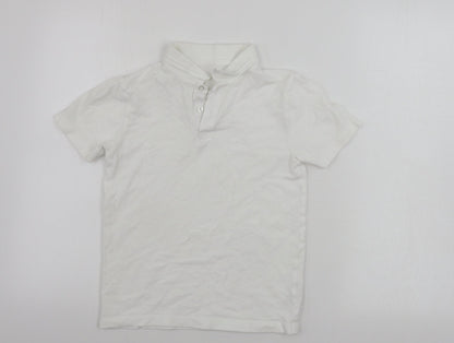 Additional front view of Nutmeg boys’ white basic polo, size 9-10, years