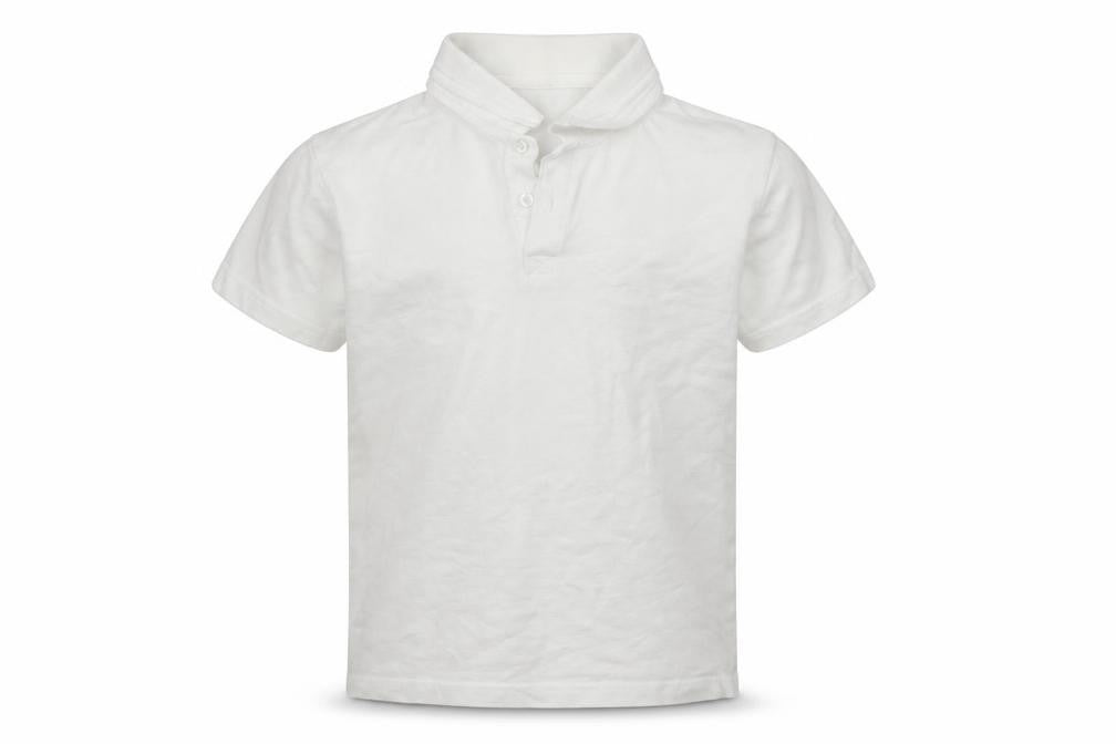 Front view of Nutmeg boys’ white basic polo, size 9-10, years