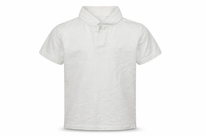 Front view of Nutmeg boys’ white basic polo, size 9-10, years