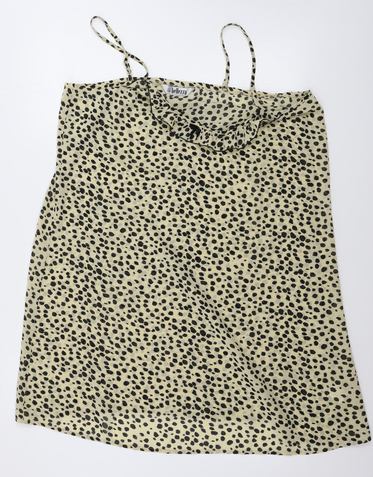 Additional front view of in bellezza women’s beige animal print basic blouse, size UK 20