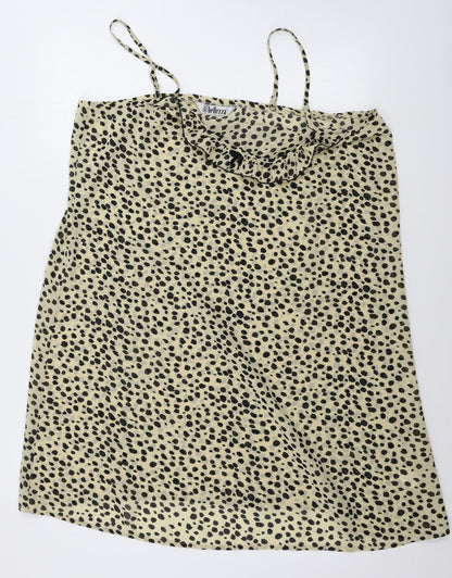 Additional front view of in bellezza women’s beige animal print basic blouse, size UK 20