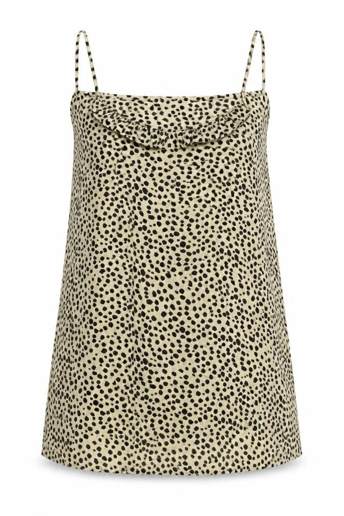 Front view of in bellezza women’s beige animal print basic blouse, size UK 20