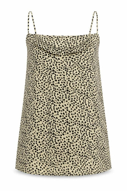 Front view of in bellezza women’s beige animal print basic blouse, size UK 20