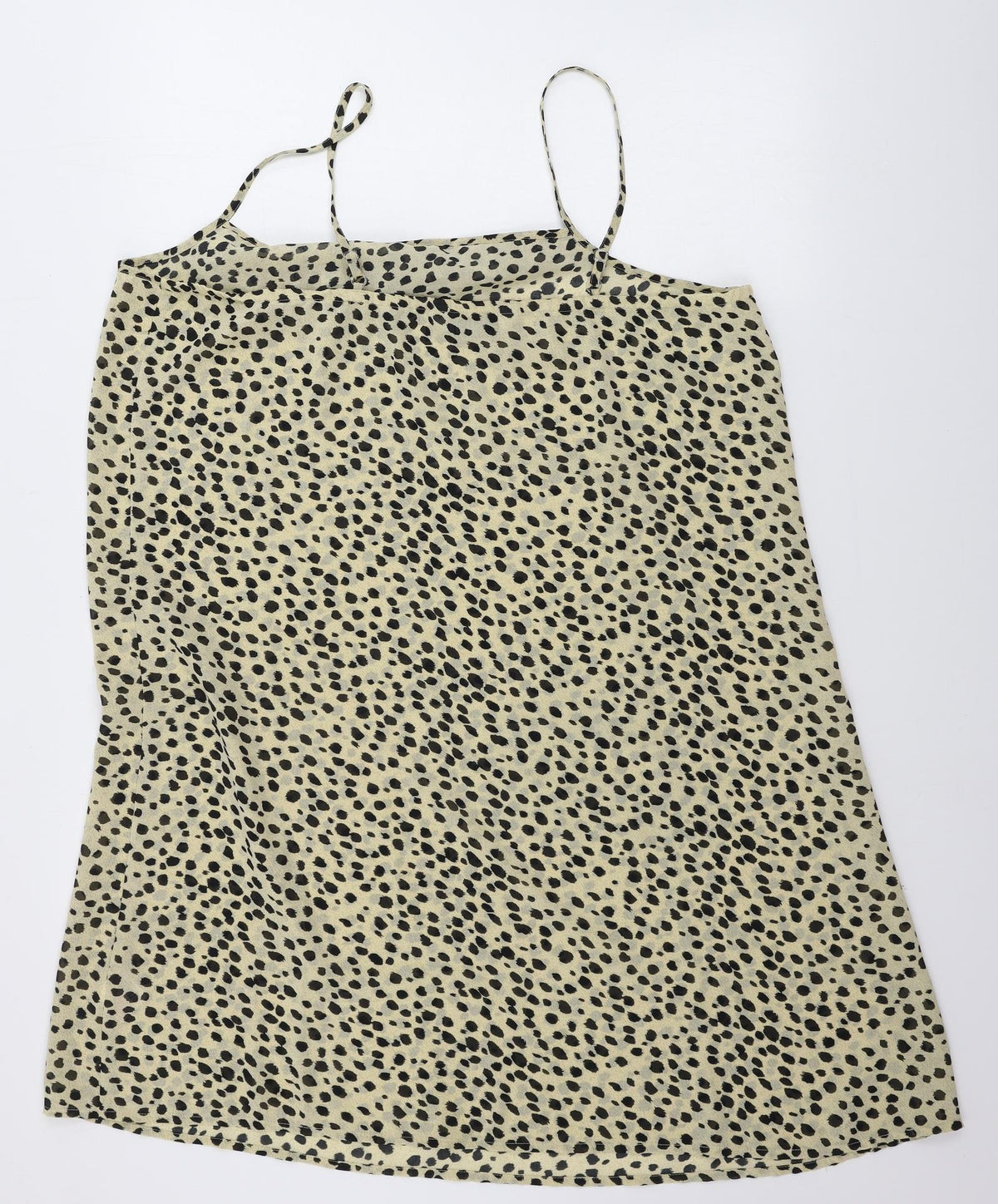 Back view of in bellezza women’s beige animal print basic blouse, size UK 20