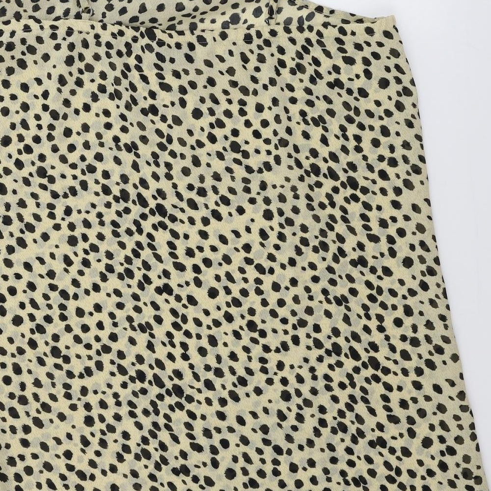 Brand and care label for in bellezza women’s beige animal print basic blouse, size UK 20