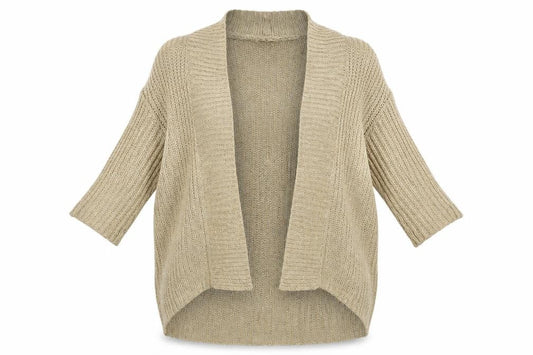 Womens UK Size L Saint Tropez Beige Cardigan Jumper