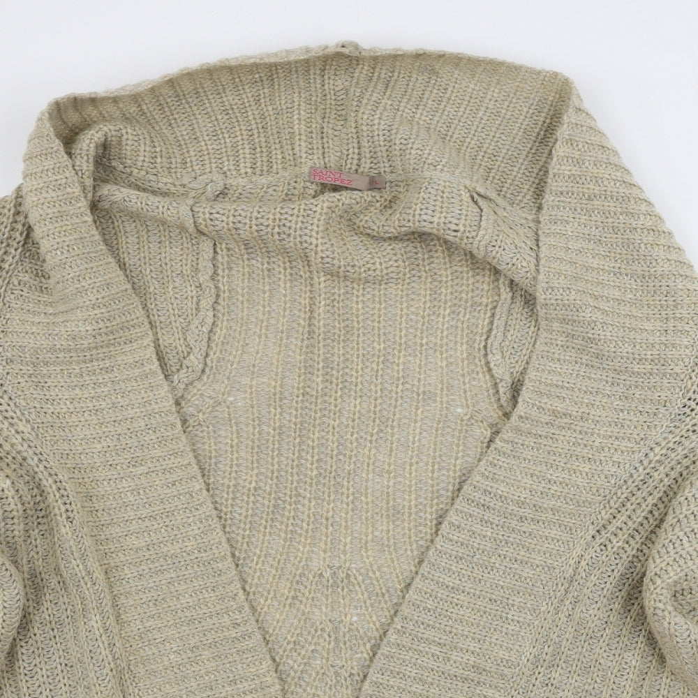 Womens UK Size L Saint Tropez Beige Cardigan Jumper