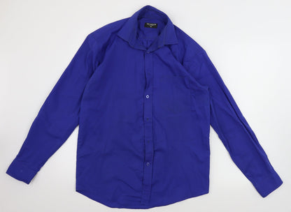 Ted Taylor Mens Blue Houndstooth   Button-Up Size 15