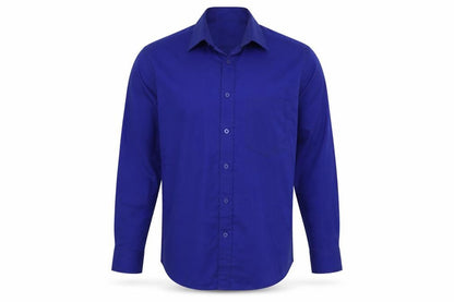 Mens UK Size 15 Ted Taylor Blue  Button-Up Long Sleeve Casual Shirt