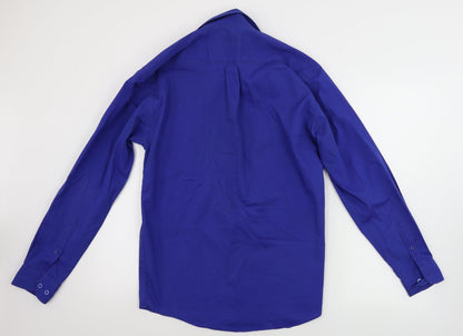 Ted Taylor Mens Blue Houndstooth   Button-Up Size 15