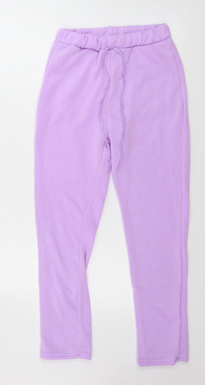Womens UK Size M Preworn Regular Fit Sweatpants Purple Trousers
