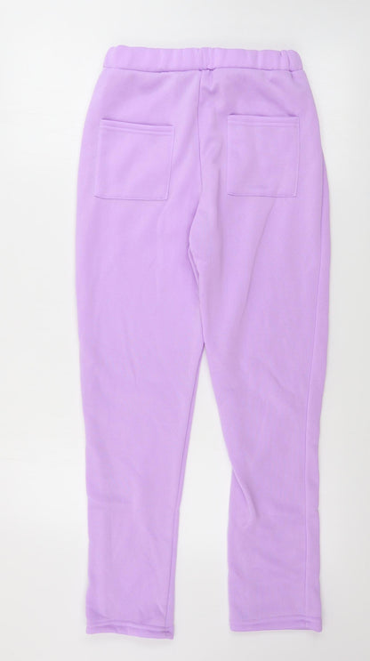 Womens UK Size M Preworn Regular Fit Sweatpants Purple Trousers