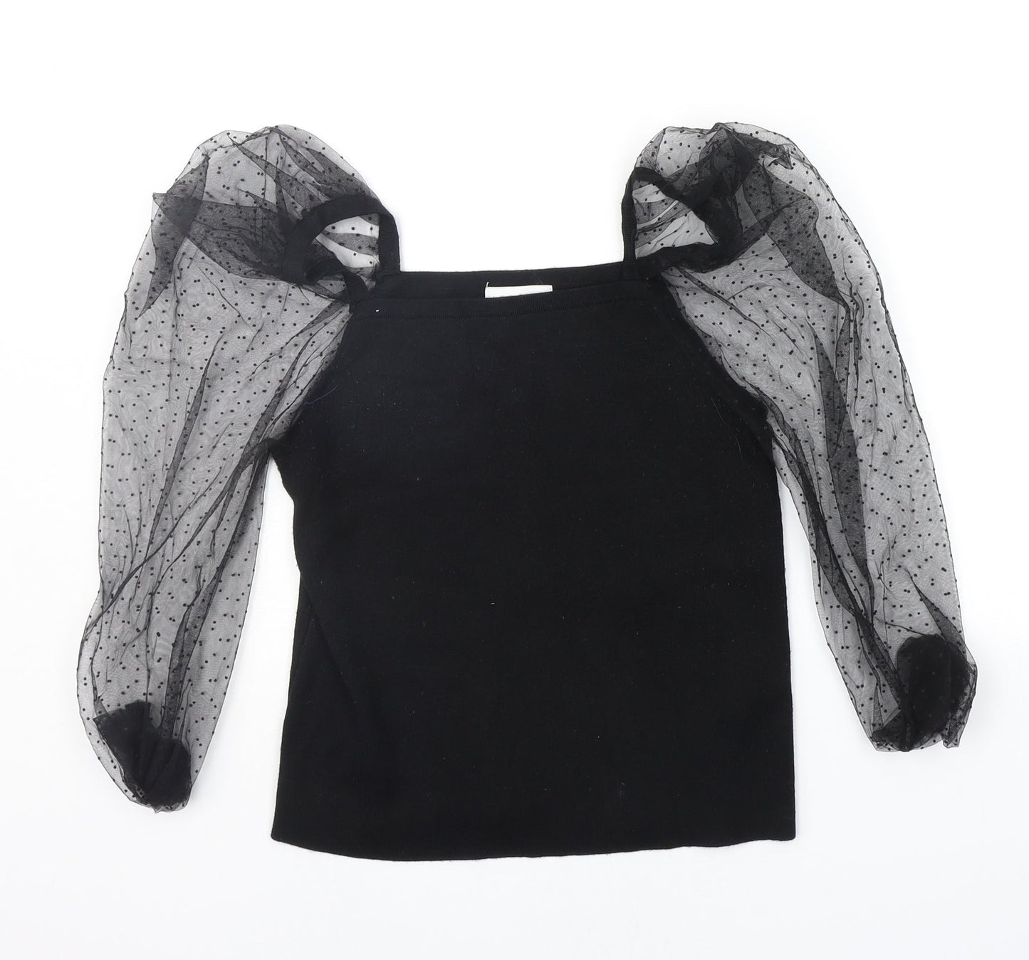 Womens UK Size M Apricot Black Pullover Jumper