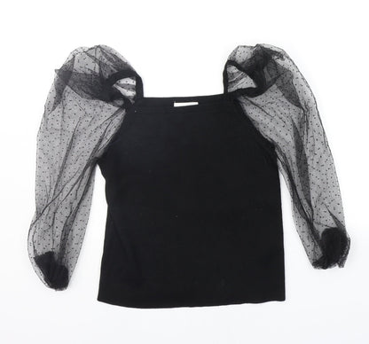 Womens UK Size M Apricot Black Pullover Jumper
