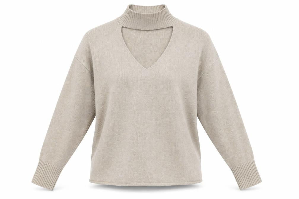 Womens UK Size 10 F&F Beige Pullover Jumper