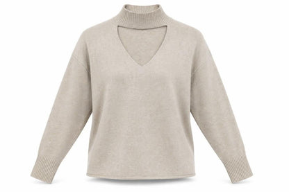 Womens UK Size 10 F&F Beige Pullover Jumper