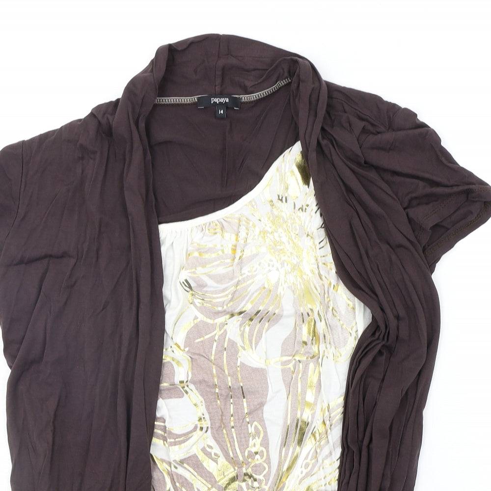 Womens UK Size 14 Papaya Brown Pullover Jumper