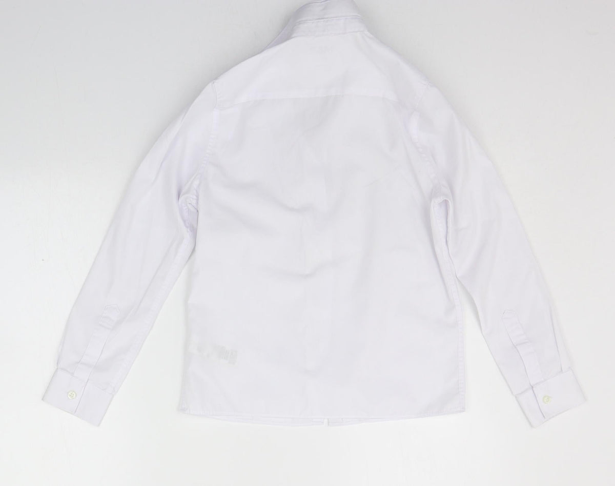 Back view of Marks & Spencer girls’ white basic button-up, size 10-11, years
