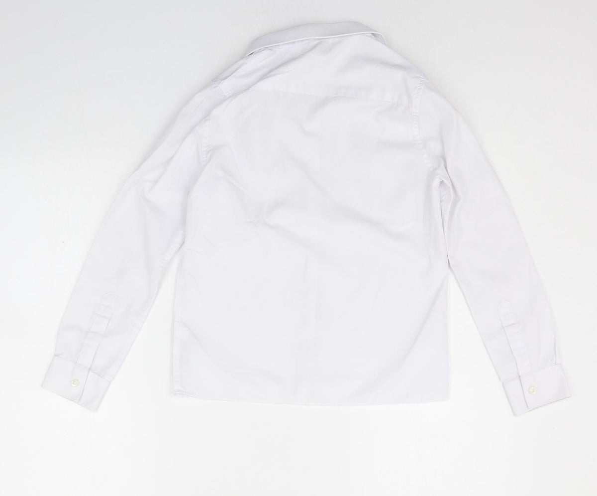Back view of Marks & Spencer girls’ white basic button-up, size 10-11, years