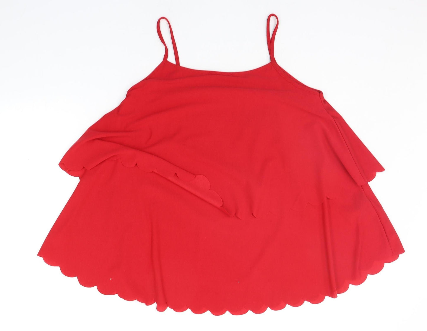 Womens UK Size 12 Simply Be Red Basic Tank