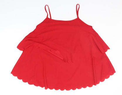 Womens UK Size 12 Simply Be Red Basic Tank