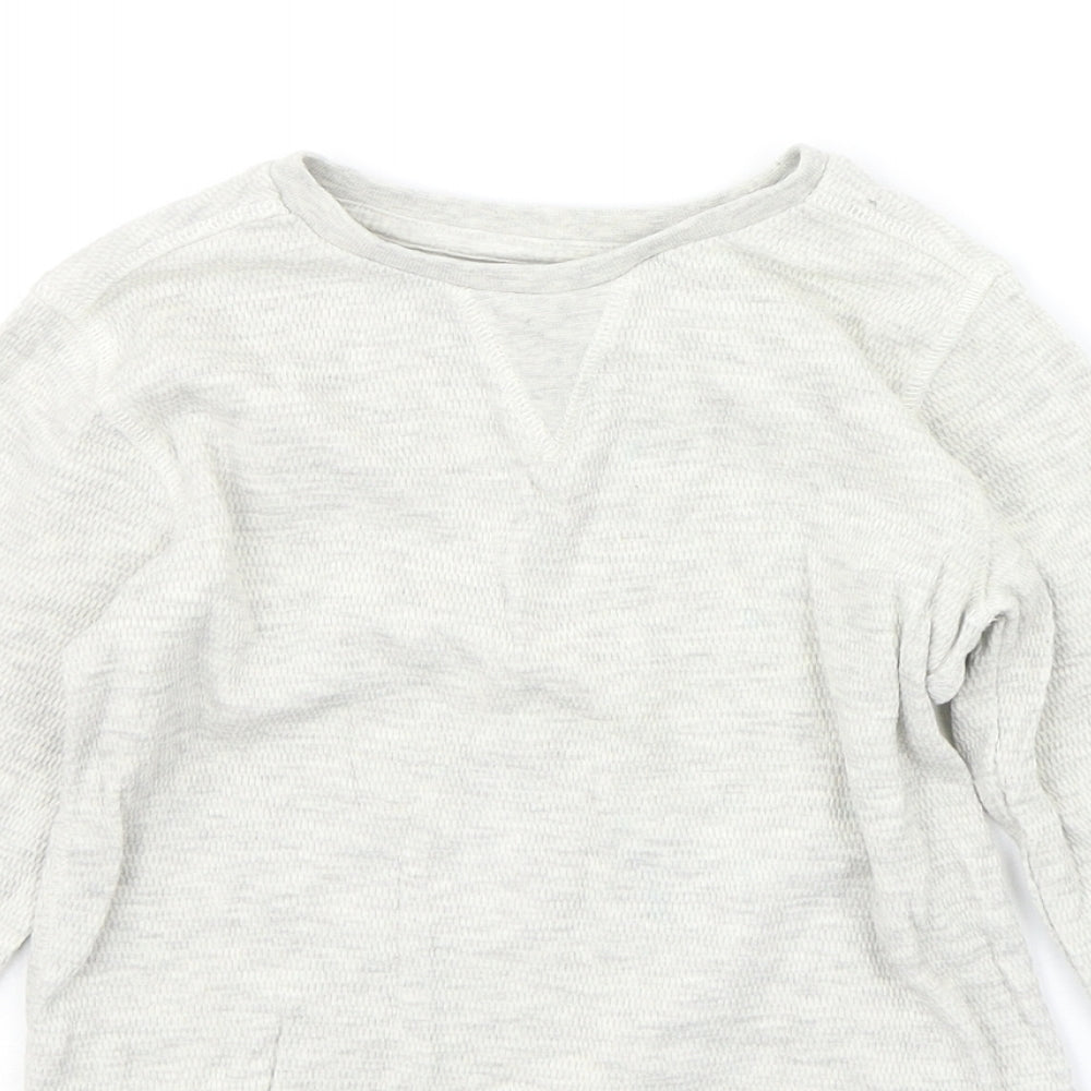 Close-up detail of Next boys’ grey jumper, size 6, years