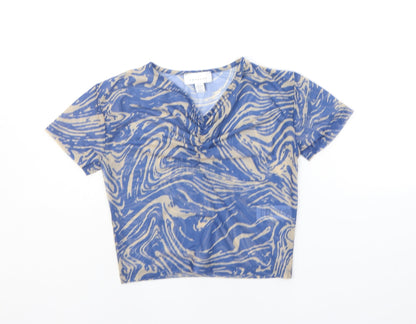 Womens UK Size S Topshop Blue Basic T-Shirt