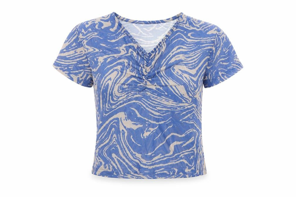 Womens UK Size S Topshop Blue Basic T-Shirt