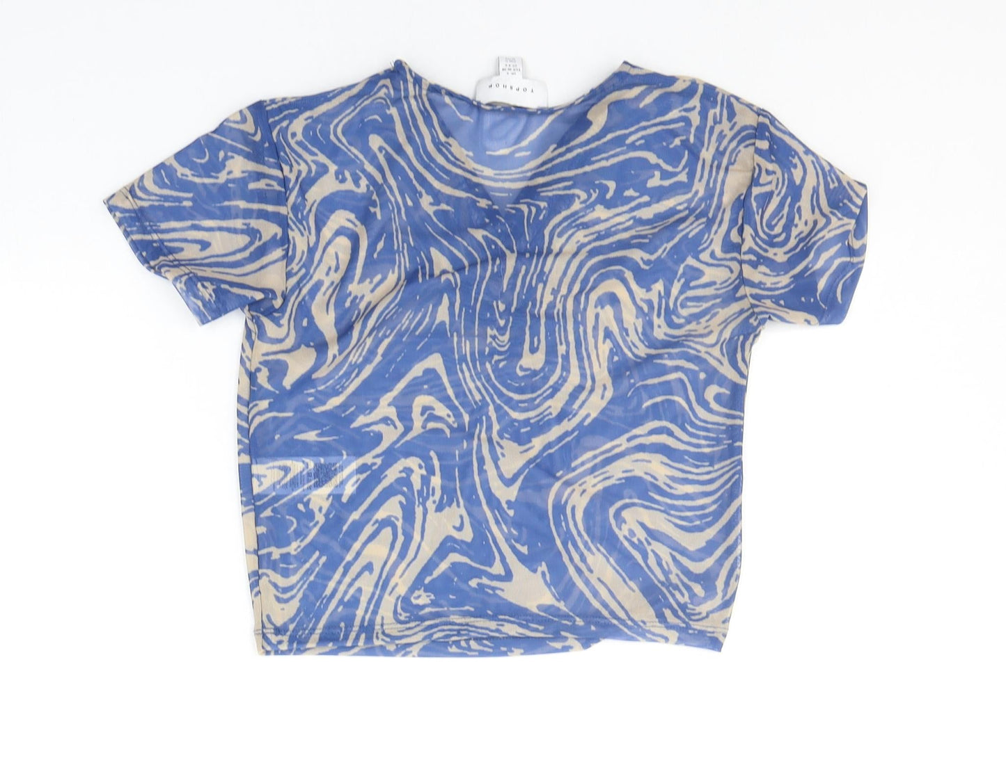 Womens UK Size S Topshop Blue Basic T-Shirt