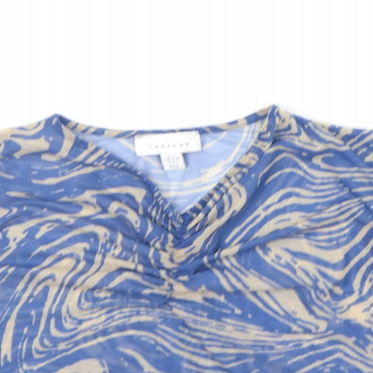 Womens UK Size S Topshop Blue Basic T-Shirt