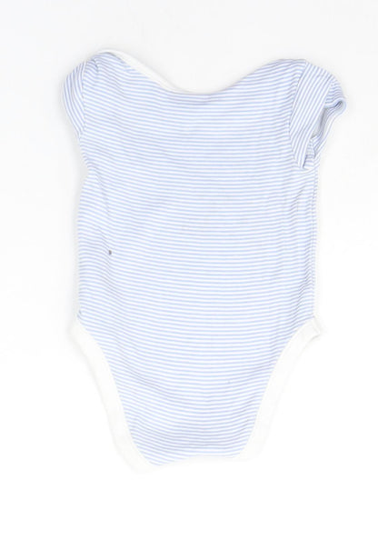 Nutmeg Baby Blue Striped  Babygrow One-Piece Size 6-9 Months