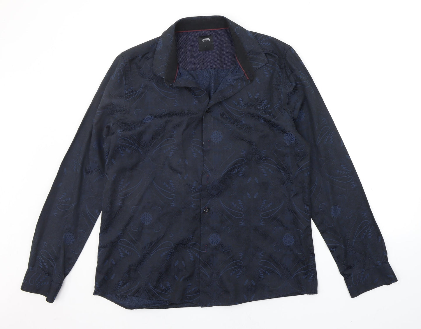 Mens UK Size L Burton Blue  Button-Up Long Sleeve Casual Shirt