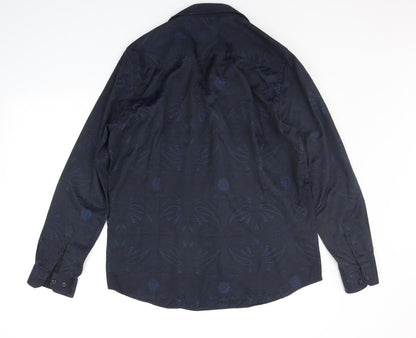 Mens UK Size L Burton Blue  Button-Up Long Sleeve Casual Shirt